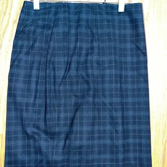 NWT Brooks Brothers Wool Plaid Pencil Skirt Blue 4 - Picture 1 of 4